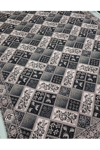Savan Dokuma Halı Örtüsü 6m² 200 300 Kale Siyah&pudra Siyah - Pudra