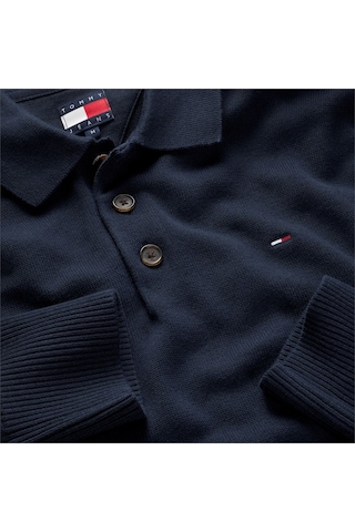 Tommy Hilfiger Tjm Slım Essentıal Polo Sweater Erkek Mavi Kazak - Dm0dm20304