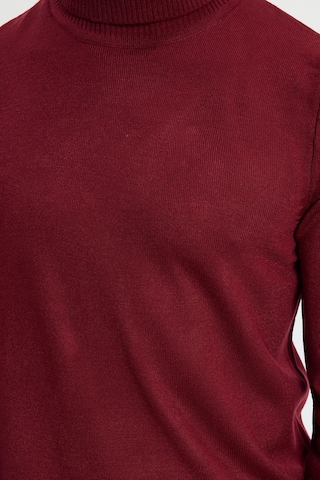 Tudors Erkek Slim Fit Dar Kesim Yumuşak Dokulu Tüylenmeyen Bordo Tam Balıkçı Yaka Triko Kazak-34928 Bordo