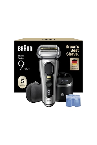 Braun Erkek Elektrikli Tıraş Makinesi Serisi 9 Pro+, 9567cc, Gümüş - Elektrikli Tıraş Makinesi, 5+1 Ultra İnce Bıçaklar, 60 Dakikalık Sakal Kesme Makinesi. Pil, Su Geçirmez, Almanya'da Üretilmiştir, Kılıf Dahil, 6'sı 1 Arada Smartcare Center