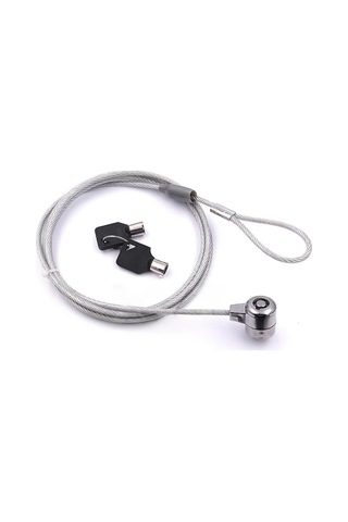 Fochsia Yaonuo Taşınabilir Dizüstü Bilgisayar Kilidi 43 31 İnç Kablo Güvenlik Kiliti Gümüş