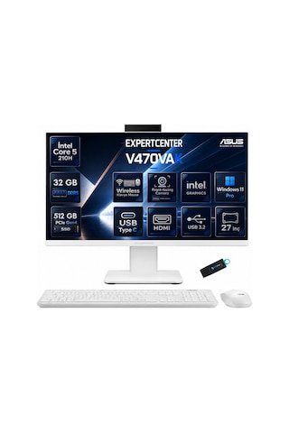 Asus ExpertCenter P400 P470VAK-C516512W0DRNP09 Core 5-210H 32 GB 512 GB SSD 27'' W11P All In One Bilgisayar