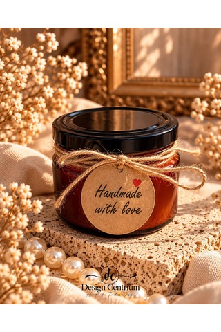 Amber Élegance Amber Kokulu %100 Soya Wax Mum Aromaterapi-200cc Kahverengi