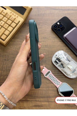 Apple iPhone 17 Pro Max Uyumlu Kamera Korumalı Darbeye Dayanıklı Renk Atmayan Keep Silikon Kılıf Haki