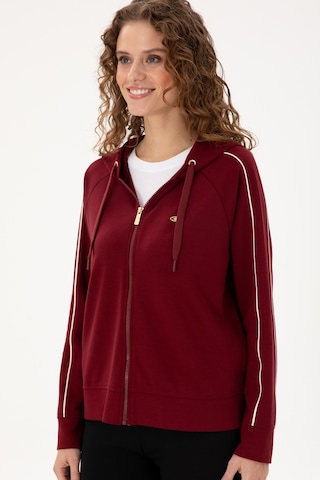 U.S. Polo Assn. Kadın Bordo Kapüşonlu Fermuarlı Sweatshirt 50297354-VR014