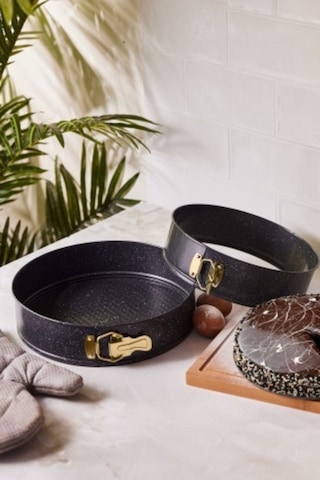 Emsan Circle 2'li Kelepçeli Kek Kalıbı Seti Gold