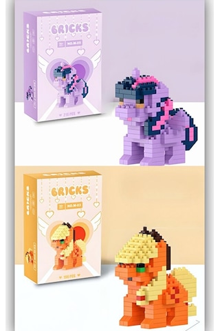 Bricks Pony Serisi 2'li Blok Seti - Twilight Sparkle Ve Applejack