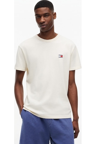 Tommy Hilfiger Tjm Reg Badge Tee Ext Erkek Bej T-shirt - Dm0dm20322