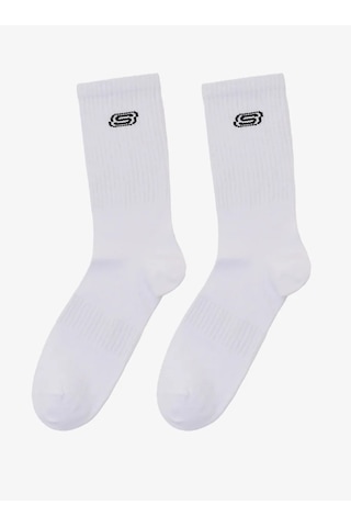 Skechers S2520318-2325 Crew 2'li Paket Athleisure Unisex Çorap Beyaz