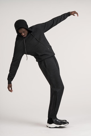 Slimfit Kapşonlu Kanguru Cepli Paça Lastikli Yünlü Triko Eşofman Takımı Antrasit