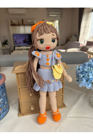 Amigurumi Moda İkonu Natali Oyuncak Bebek 38 Cm
