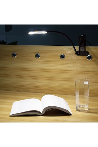 Vkemall Usb Güçlü Led Masalık: Göz Koruyucu, Esnek Kollu, Isı Dağıtımlı, Siyah Renk Siyah