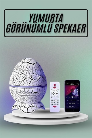 Yumurta Görünümlü Masa Gece Lambası Renk Değiştirebilen Projektör Çok Renkli
