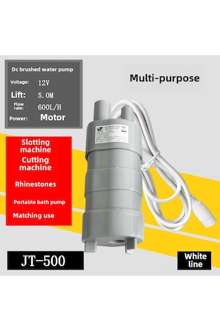 Mufunye 12v Dc Mikro Dalga Pompa, 5m Yüksek Lifter, 10l/dakika Debi, Direkt Tip, Dayanıklı Ekipman Beyaz Kablolu, Gri, 5.5 2.1 Ana Soketli