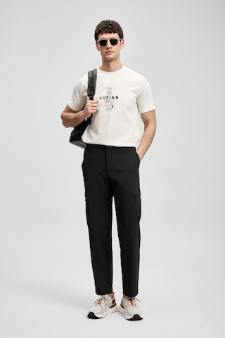 Lufian Simbad Modern Grafik Erkek T-shirt 111020307 Ekru