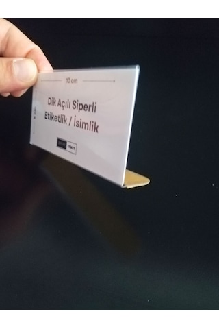 10 Adet Pvc Etiketlik 10 x 5 CM Raf Önü Siperli Ürün İsimlik Fiyatlık