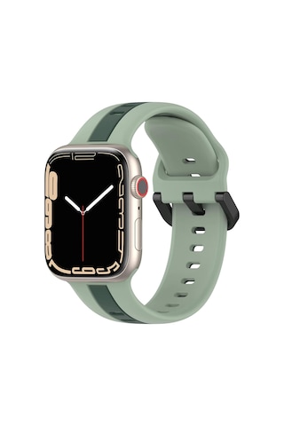 Minesk Watch İle Uyumlu 42/44/45/46/49 Mm İçin Metal Tokalı Spor Silikon Kordon Çift Renkli Hava Alabilen Delikli Kayış Açık Yeşil - Yeşil Sku: Smg8690010109033