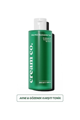 Cream Co. Akne & Siyah Nokta Karşıtı Arındırıcı Nazik Tonik BHA/PHA Niacinamide Toner 150 ML