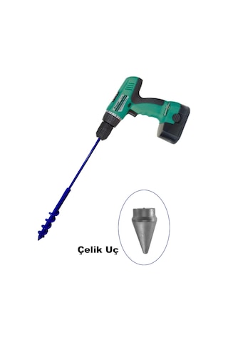 Matkap Uçlu Burgu Makinesi Fidan Çiçek Bitki Ekme Aleti.60x5 CM