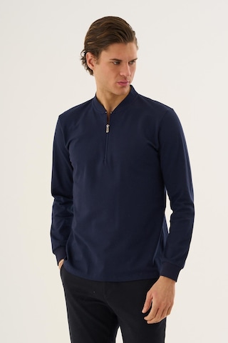 Yarım Fermuarlı Erkek Sweatshirt Lacivert