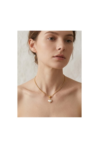 Pearl Heart Gold Kolye Altın