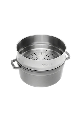 Staub La Cocotte Döküm Tencere Buharlı Pişirici ile Grafit Gri