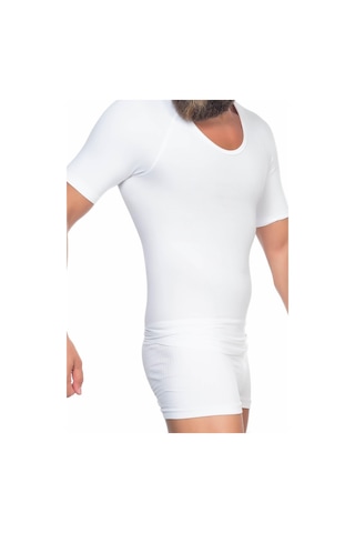 Moon Wear Beyaz Mı Emay E1010 Yarım Kol Erkek Korse Atlet Beyaz