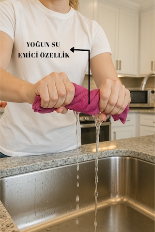 Mikrofiber Çok Amaçlı Genel Temizlik Bezi 6 Lı Set 40x40cm Renkli Mutfak Ev Araba Bezi Karışık