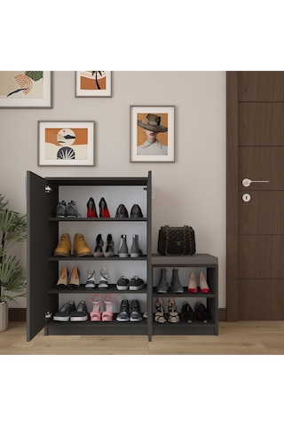 Asra Trend %100 Mdflam Antrasit Ayakkabılık A-28 Çok Renkli