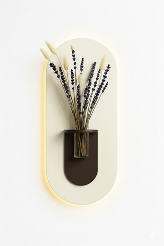 Gardenya Ahşap Pilli Ledli İskandinav Tarzı Salon Duvar Rafı Modern Çiçeklik 27 X 65 Cm Paris Grisi - Ahşap Ceviz