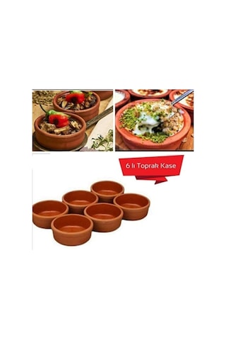 Güveç Kabı 6 Lı Toprak Güveç Sütlaç Kabı