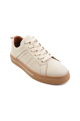 Bambi Bej Hakiki Deri Erkek Sneaker E01082009503