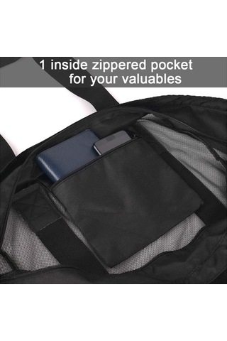 Suofeng Siyah Plaj Çantası 70x18x45 Cm - Fermuarlı Cep İle Oyuncak Ve Eşya Saklama Çantası - Dayanıklı Malzeme Diğer