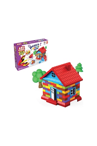 İnşaat Hamur Ev Seti 600 Gr. - Oyun Hamuru Seti - Hamur Setleri - Hamur Kalıpları Çok Renkli