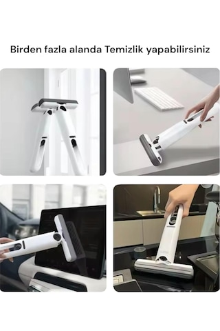 Taşınabilir Mini Mop Kendinden Sıkmalı Mini Temizlik Paspası Mutfak Araba Banyo Camlarda Kullanım