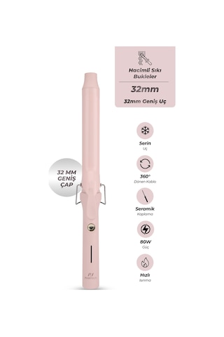 Ks-332 32mm Kalın Saç Maşası - Hacimli Doğal Dalga Ve Bukle Yapıcı 80w