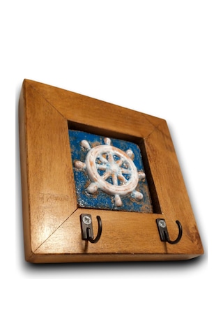 Dümen Seramik Elyapımı Handmade Anahtarlık Tablo 14,5x14,5x2,5cm Çerçeveli