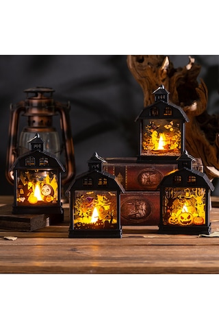 Geeroyoo Korku Atmosferi Için Kasa Figürlü Kreatif Led Gece Lambası - Halloween Partisi Dekorasyonu Çok Renkli