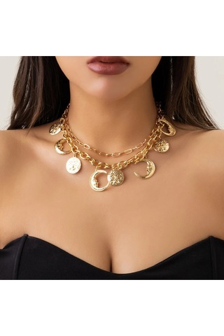 Girift Vintage Ylena 2'li Katmanlı Kolye Gold