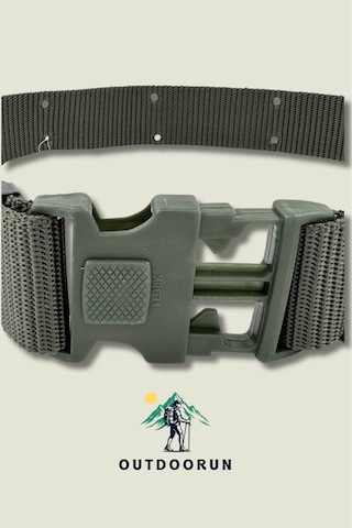 Outdoorun Haki Delikli Outdoor Örme Kemer Haki