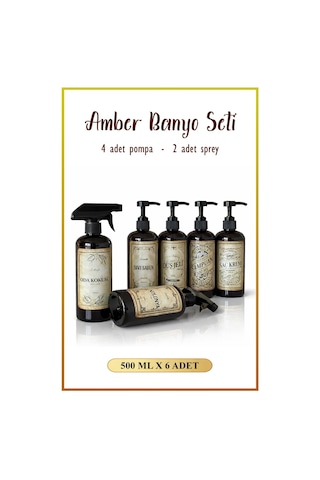 Amber Banyo Seti 6'lı Şişe, 500 Ml