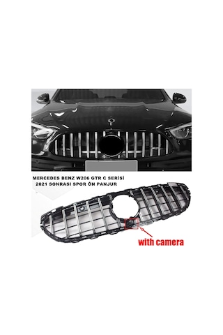 W206 C Serisi Spor Ön Panjur Izgaralı Piano Black-Krom 2021 Sonrası