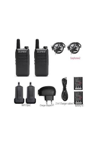 Valkyrie Baofeng BF-R5 Çift Kulaklık 2li Set Lisanssız Şarjlı 16 Kanal Vox Telsiz Seti 2 Adet