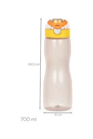 Porsima 911037-3 Bpa Free Motivasyon Sporcu Su Matarası Suluk 0,7lt Su Şişesi Turuncu