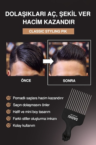 Hacim Kazandıran Geniş Aralıklı Metal Dişli Saç Şekillendirme Tarağı Dashu Classic Styling Pik