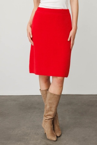 Kadın Triko Kısa Etek Y.kırmızı Y.kırmızı
