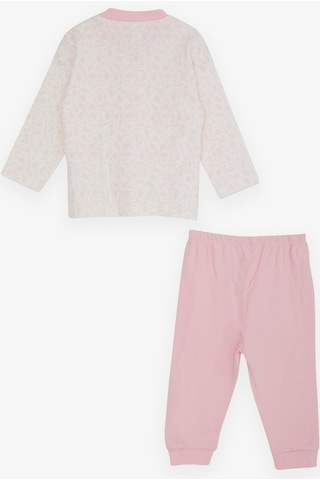 Breeze Kız Bebek Pijama Takımı Yaprak Desenli 4 Ay-1 Yaş, Ekru-ekru Ekru