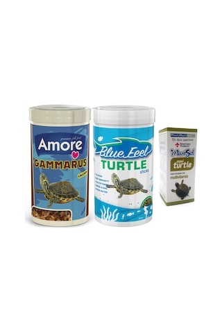 Gammarus 250ml + Turtle Sticks 250ml Kutu ve Multivitamin 30cc