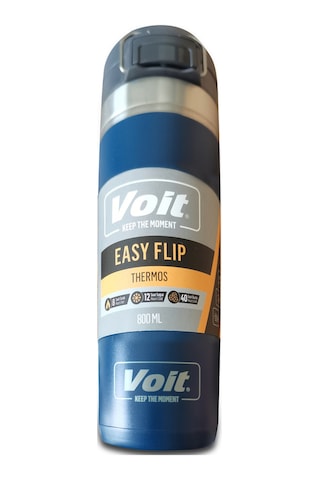 Easy Flip Thermos 800 Ml Mavi | 304 Paslanmaz Çelik, Çift Cidarlı Vakum Yalıtımlı
