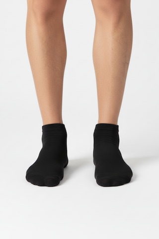 Allunique Coolmax Siyah Yarım Havlu Dikişsiz Unisex Patik Spor Çorabı Siyah